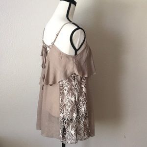 Final Sale A’Reve New Brown Lace Tank Top